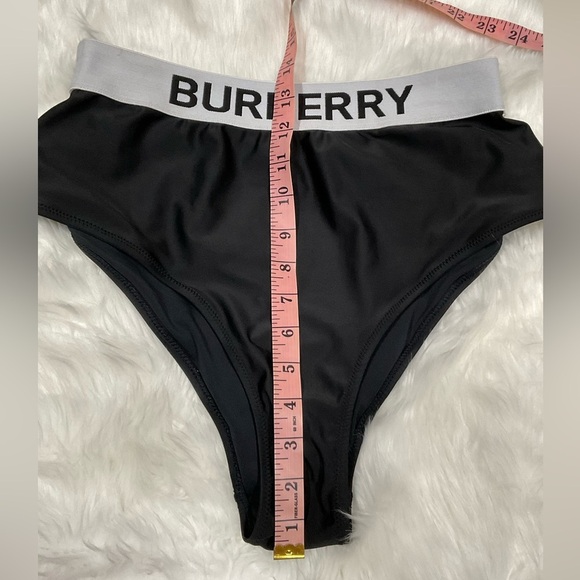 Burberry Black High Waist Bikini with White Logo Band - Picture 8 of 9